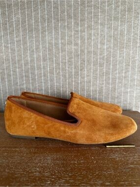 Birdies Women's Suede Slip-On Flats in Cognac